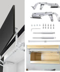 Cabinet Door Hinges, Folding Lift up Top Table Vertical Swing Lift Up Stay Pneumatic Arm Kitchen Mechanism Hinges Durable Silent