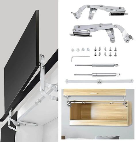 Cabinet Door Hinges, Folding Lift up Top Table Vertical Swing Lift Up Stay Pneumatic Arm Kitchen Mechanism Hinges Durable Silent