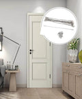Interior room with a focus on 20pcs Cabinet Door Restraint, Cabinet Hinge Limiter, Limit Door Swing with Screws displayed in circle inset.