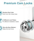 Secure cabinets, drawers, and RV storage with a durable three quarters inch cam lock set, keyed different, zinc alloy silver finish.