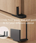 8ft Super Mini Sliding Barn Door Hardware Kit For Double Doors For TV Stands, Cupboards, Storage Cabinets And Wardrobes, J Shape Hanger