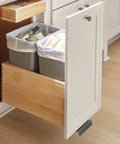 Cabinet Foot Pull For Trash Drawer Hands Free Touchless Design With Foot Pedal Operation Suitable For Cabinets With Full Coverage Front.
