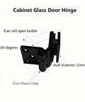 Beefy Heavy Duty Zinc Alloy Stainless Steel Glass Door Hinge For 4 To 7 Mm Glass Fits Wine Cabinets And Sauna Rooms Easy Install Two Pack Pearl Black Finish