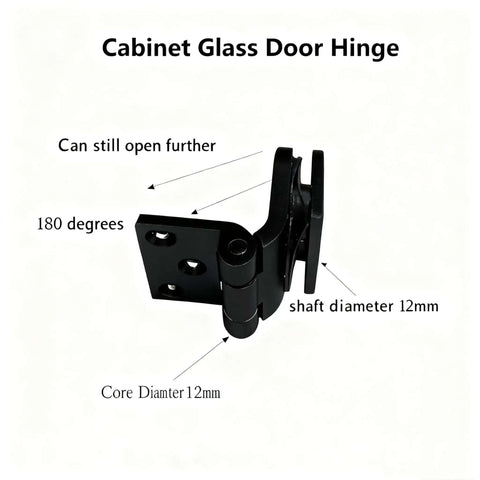 Beefy Heavy Duty Zinc Alloy Stainless Steel Glass Door Hinge For 4 To 7 Mm Glass Fits Wine Cabinets And Sauna Rooms Easy Install Two Pack Pearl Black Finish