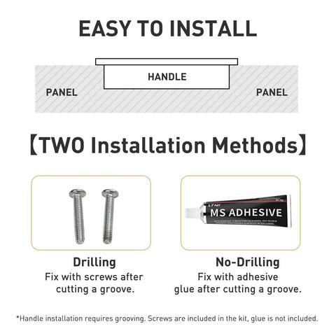 Recessed Cabinet Handles Set Of 2 Inset Hidden Pull Flush Zinc Alloy Hardware installation methods diagram