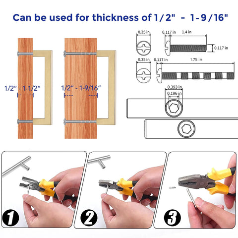 Installation guide for Champagne Bronze Cabinet Handles 5 Inch Center to Center Stainless Steel Square Kitchen Drawer Pulls