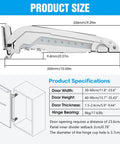 Diagram showing dimensions of 2 Sets Opening Door Hinge Set 180° Parallel Opening Cabinet Wardrobe Door with load-bearing specs