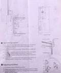 Assembly dimensions for Cabinet Door Vertical Swing Lift Up Stay Pneumatic Arm Kitchen Mechanism Hinges with diagrams