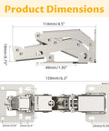 Chibery 4-pack 170° soft-close concealed hinges for frameless kitchen cabinets; chrome metal, surface-mount.