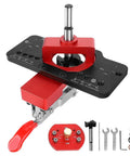 Concealed 35mm Cabinet Hinges With Foldable Soft Close Retrofit Design And Drill Locator Tool Kit for woodworking, aluminum clamps visible