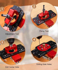 Concealed 35mm Cabinet Hinges With Foldable Soft Close Retrofit Design And Drill Locator Tool Kit shown with adjustment and fixing tools