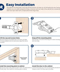 Easy installation guide for Full Overlay Cabinet Door Hinges With Soft Close Damper 105 Degree Adjustable Concealed Hinges step-by-step