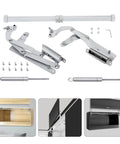 Cabinet Door Hinges, Folding Lift up Top Table Vertical Swing Lift Up Stay, Silent Pneumatic Arm Kitchen Mechanism Hinges set