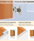 Premium 60 Pack Half Inch Overlay Soft Close Cabinet Hinges Satin Nickel Finish Hidden Concealed For Kitchen Cabinets Installed