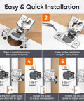 Installation guide for Soft Close Cabinet Hinges For Half Inch Overlay Kitchen Cabinets, 50 Pack Stainless Steel, Decobasics.