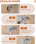 Easy installation guide for 12Pcs Upgraded Cabinet Hinge Repair Plate Kit Durable Stainless Steel Hinge Mounting Plate With Screws For Kitchen Cabinets Cupboards Doors And Furniture Easy Install Replacement For Loose Hinges.
