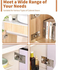Image showing 12Pcs Upgraded Cabinet Hinge Repair Plate Kit durable stainless steel mounting plates with screws installed on cabinets.