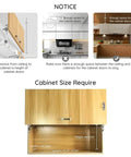 Diagram showing installation of Door Hinges Set,Vertical Swing Lift Up Stay Pneumatic Arm Kitchen Mechanism Hinges with Slow Closing for wide cabinets.