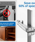 Two Piece 180 Degree Parallel Opening Cabinet Hinges With Soft Close, Heavy-Duty 7 kg Load Capacity, showing space-saving feature