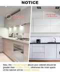 Notice on cabinet height dimensions for installing Cabinet Door Lift up Hinge, Vertical Lift Hinge in kitchen setting.