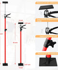 Cabinet Jack for Installing Cabinet，Adjustable 3rd Hand Support Pole Extend from 45 to 114 inches, shown with features and specs