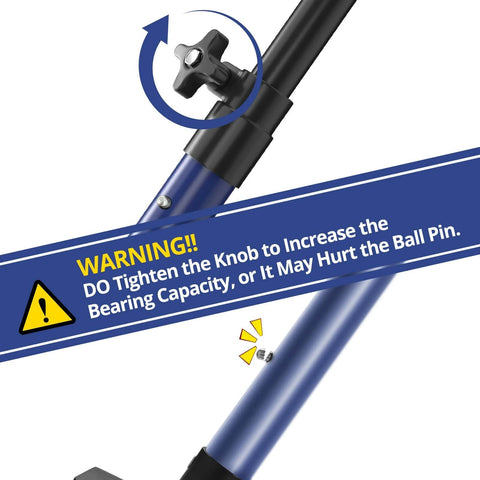 Close-up of adjustable support pole with knob for Cabinet Jacks for Installing Cabinets, Heavy Duty Third Hand Tools, 49.2 in to 114.2 in
