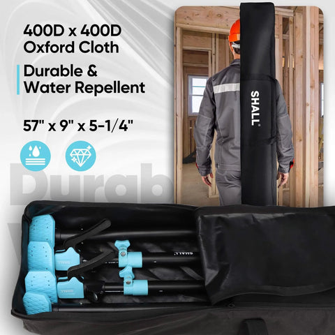 Cabinet Jack Support Pole, 54-114 in Steel Telescopic Quick Support System Rod in storage bag, water repellent 400D Oxford cloth