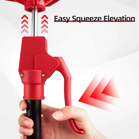 Close-up of hand operating ✝️ Cabinet Jack Support Pole,2-Pack 11-23 Inch Steel Adjustable Quick Support System Rod, showing easy squeeze elevation
