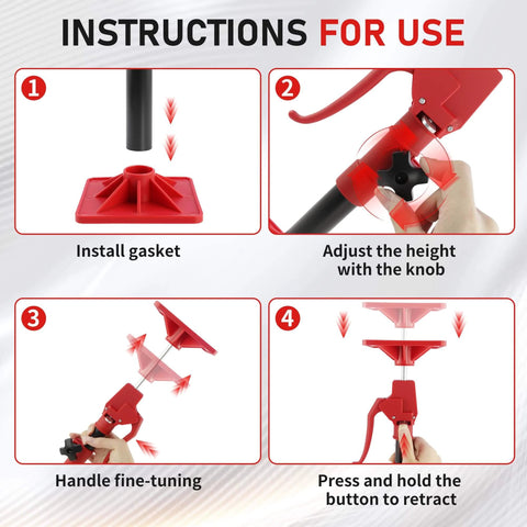 Instruction steps for using ✝️ Cabinet Jacks Support Pole for Installing Cabinets Steel 11.8" to 23.5" 3rd Hand System Steel Telescopic.