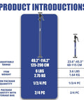 ✝️ Cabinet Jacks for Installing Cabinets, Heavy Duty Third Hand Tools Adjustable Support Pole from 49.2 in to 114.2 in, with dimensions and quantities highlighted
