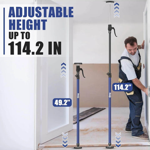 Adjusting ✝️ Cabinet Jacks for Installing Cabinets, Heavy Duty Third Hand Tools, support poles at 49.2 to 114.2 inches, man using tool