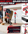 Man using Cabinet Jacks for Installing Cabinets, Heavy Duty Third Hand Tools Adjustable Support Pole from 18.5 in to 29.5 in, 2 PCS