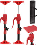 ✝️ Cabinet Jacks Support Pole for Installing Cabinets Steel 11.8" to 23.5" 3rd Hand System with carry case and close-up.