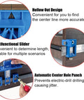 Cabinet Hardware Jig With Automatic Center Punch for precise handle and pull installations, featuring hollow design and slider.