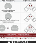 Diagram showing how to measure for a pie-cut dual tier lazy Susan organizer in corner base cabinets, shape and diameter options illustrated.