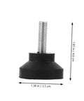 Heavy Duty Cabinet Leveling Feet Set Of Four With Screw Adjustment Rubber Pads shown with dimensions for furniture stabilization