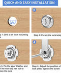 Installation steps for 2 Pack 2-1/8 Inch Cam Lock Set For Thick Cabinets And Drawers RV Storage And Tool Boxes Keyed Alike