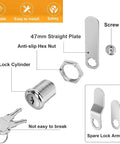 Enhance security with a 5/8 inch cabinet lock set featuring keyed alike keys, two included, durable zinc alloy construction, smooth operation.
