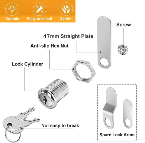 Enhance security with a 5/8 inch cabinet lock set featuring keyed alike keys, two included, durable zinc alloy construction, smooth operation.