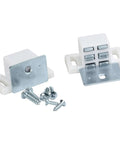 Heavy Duty 15Lb High Rise Cabinet Magnetic Catch Set Of 10 In White Nickel Finish with screws and strike plate