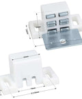 Heavy Duty 15Lb High Rise Cabinet Magnetic Catch Set Of 10 In White Nickel Finish with dimensions