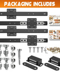 Heavy Duty Cabinet Pocket Door Slide Hardware Set For Kitchen Pantry And Closet, 14 Inch Track, 4 Piece Pack including screws and components