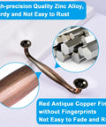 6 Pack Cabinet Pulls 96mm Brushed Red Copper Antique Finish Solid Zinc Alloy Drawer Handles for Cabinets and Dressers