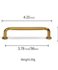 Six Pack Champagne Bronze Top Cabinet Pulls Three And Three Quarters Inch Hole Center Solid Zinc Alloy Drawer Handles In Dark Gold Finish