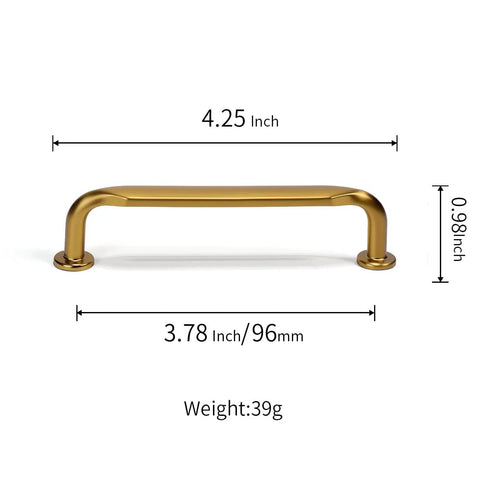 Six Pack Champagne Bronze Top Cabinet Pulls Three And Three Quarters Inch Hole Center Solid Zinc Alloy Drawer Handles In Dark Gold Finish