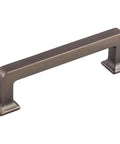 Top Knobs TK703HB Ascendra Three And Three Quarters Inch Center To Center Cabinet Pull Honey Bronze, side view of the pull