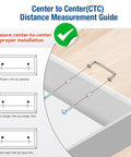 Center to center distance measurement guide for Brushed Nickel Cabinet Pulls 3 Inch Hole Center 30 Pack Zinc Alloy Handles