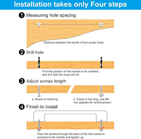 Steps for installing the 6 Pack Cabinet Pulls 96mm Brushed Red Copper Antique Finish Solid Zinc Alloy Drawer Handles for Cabinets and Dressers.