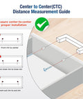 Center-to-center measurement guide for 30 Pack Cabinet Pulls Slim Square Bar 3 Inch Hole Center Matte Black Solid Build Easy Install