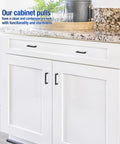 30 Pack Cabinet Pulls Slim Square Bar 3 Inch Hole Center Matte Black Solid Build Modern Look Easy Install on white kitchen cabinets